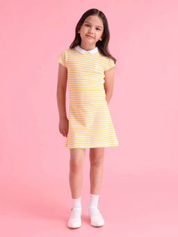 U.S. POLO ASSN. - Orange Stripes A-Line Dress