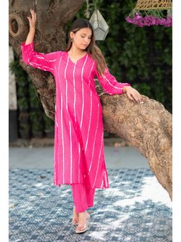 RANGREZA ETHNIC - Pink Lurex Love Kurta & Pant (Set of 2)