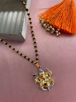 Digital Dress Room - Gold Silver Ganesha Pendant Mangalsutra