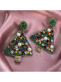 Digital Dress Room - Christmas Tree Design Beaded Earrings