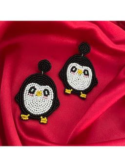 Digital Dress Room - Christmas Penguins Beaded Earrings