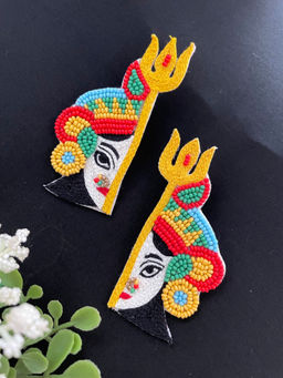 Digital Dress Room - Beaded Earrings Durga Maa Design