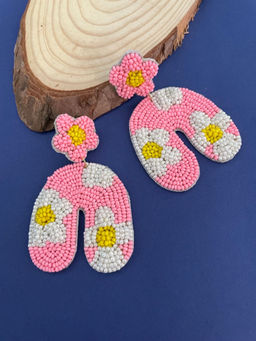 Digital Dress Room - Beaded Earrings Flower Design For Girls