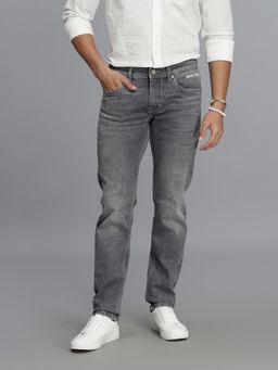 ROOKIES - Grey 5 Pocket Mid-Rise Slim Straight Fit Jeans