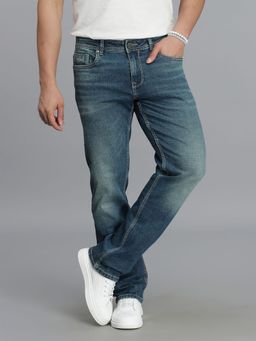 ROOKIES - Med Blue 5 Pocket Mid Rise Comfort And Straight Fit Jeans