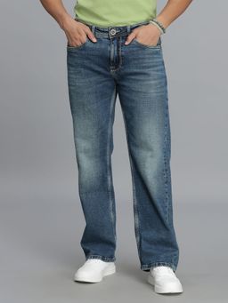 ROOKIES - Med Blue 5 Pocket Mid Rise Loose Fit Jeans