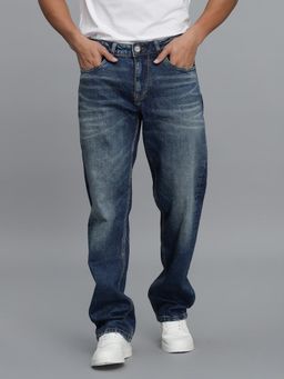 ROOKIES - Med Blue 5 Pocket Mid Rise Comfort And Straight Fit Jeans