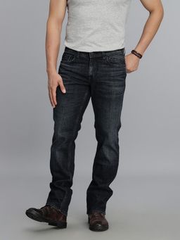 ROOKIES - Dark Blue 5 Pocket Mid Rise Loose Boot Leg Jeans