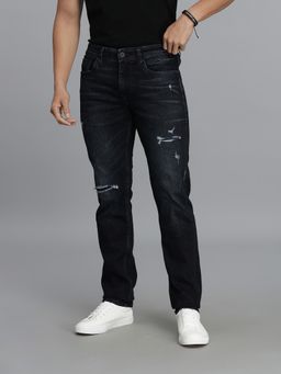 ROOKIES - Dark Blue 5 Pocket Mid-Rise Slim Straight Fit Jeans