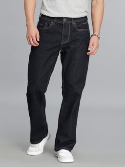 ROOKIES - Dark Blue 5 Pocket Mid Rise Loose Boot Leg Cropped Jeans