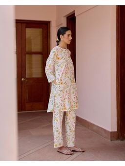 Farm Loom - Women White Pure Cotton Floral Co-Ord Set