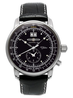 Zeppelin - 100 Years of ED 1 Date Dual Time Analog Black Dial Men Watch-76402