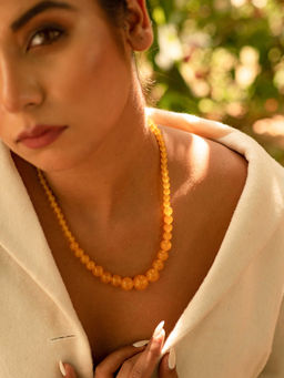 Kastiya Jewels - Beaded Yellow Quartz Semi Precious Gemstone Necklace