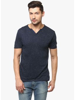 CRIMSOUNE CLUB - Men Navy Blue Printed T-shirt