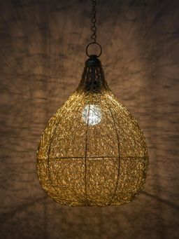 Homesake - Twisted Crown Hanging Pendant Light Gold