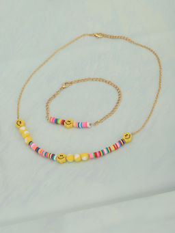 Carlton London - Gold Plated With Smiley Bead Fancy Jewellery Set For Girl
