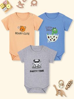 The Mom Store - Multi-Color Printed Regular Onesie (Pack of 3)