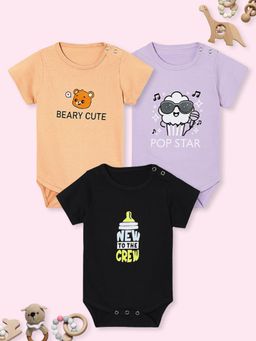 The Mom Store - Multi-Color Printed Regular Onesie (Pack of 3)