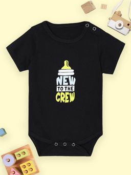 The Mom Store - Black Printed Regular Fit Onesie