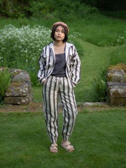 The Terra Tribe - Sunrise Worker Grey Stripes Print Pant