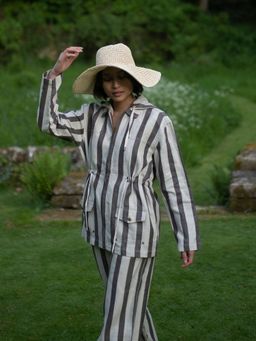 The Terra Tribe - Nelson Utility Stripes Grey Jacket