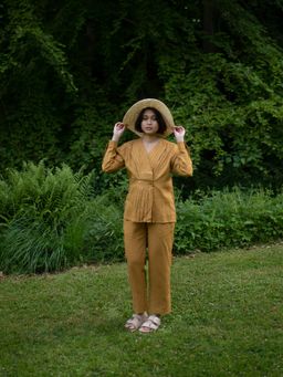 The Terra Tribe - Florence Pleated Mustard Top