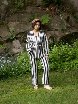The Terra tribe - Florence Black Stripes Top