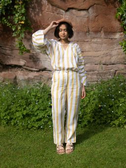 The Terra Tribe - Sienna Mustard Stripes Top