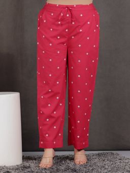 ARAMYA - Red Soft Cotton Printed Palazzo