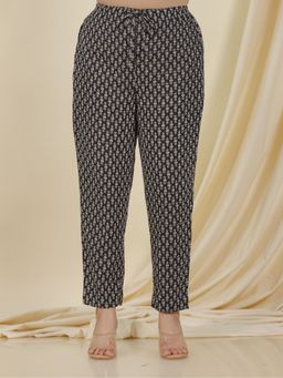 ARAMYA - Black Kantha Cotton Butti Pant