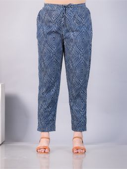 ARAMYA - Blue Soft Cotton Bandhani Pant