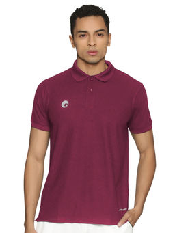 Omtex - King Polo T-shirt With Collar, Half Sleeves French Wine For Men