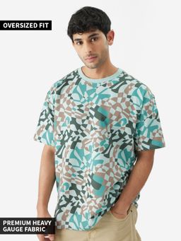 The Souled Store - Original Blue Ripples Men Oversized T-Shirts