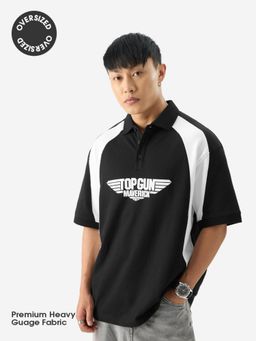 The Souled Store - Official Top Gun Maverick Men Oversized Polo T-Shirt