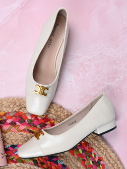 Ronnie Grey - Women Off White Solid Pump Heels