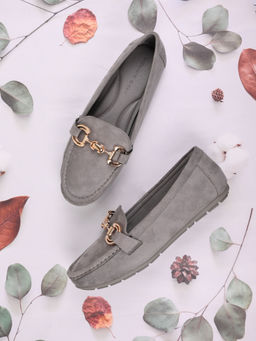 Ronnie Grey - Women Grey Solid Loafers