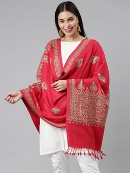 Pashmoda - Women Pink Aari Embroidered Shawl