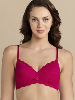 Van Heusen Woman Lingerie and Athleisure - Wireless & Padded Lace Bra - Cerise