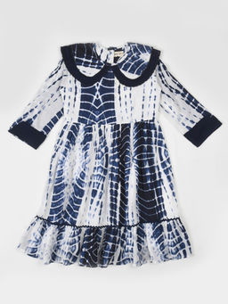 Bella Moda - Girls Fit & Flair Print Full Sleeve Casual Wear Dress