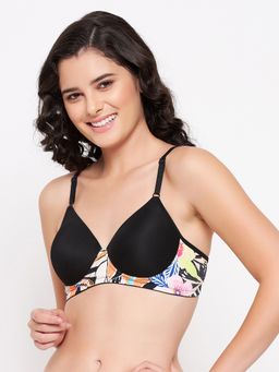 Clovia - Padded Non-Wired Full Cup T-shirt Bra in Black