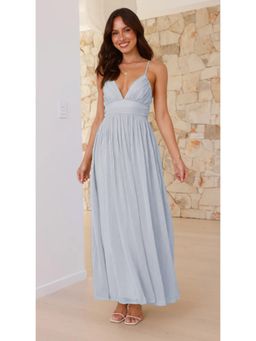 Miakee - Croft Blue Solid Maxi Dress