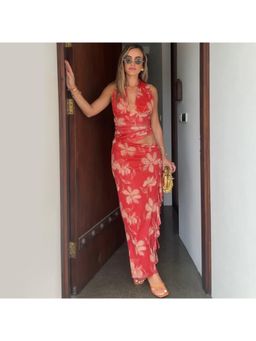 Miakee - Rebus Red Print Maxi Dress