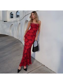 Miakee - Frederick Red Print Maxi Dress