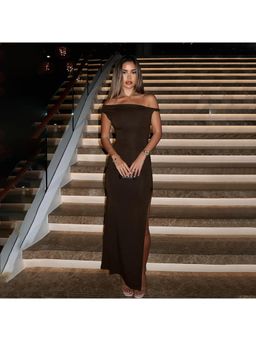 Miakee - Xena Brown Solid Maxi Dress