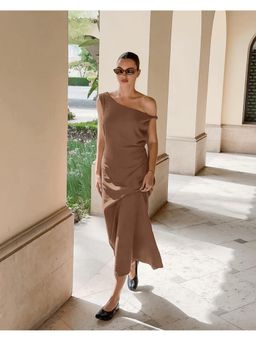 Miakee - Westwick Brown Solid Maxi Dress