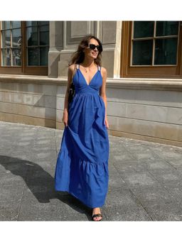 Miakee - Buckley Blue Solid Maxi Dress