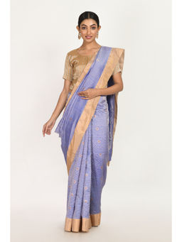 SARI KI ALMARI - Blue Ahilya Handloom Saree with Unstitched Blouse