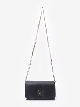Tommy Hilfiger - Solid Black Polyester Sling Bag