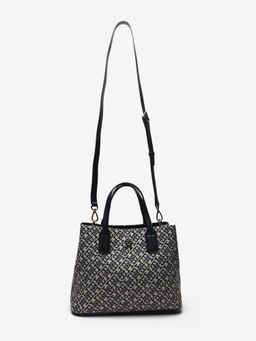 Tommy Hilfiger - Logo Navy Blue Pu Handbag with Detachable Strap
