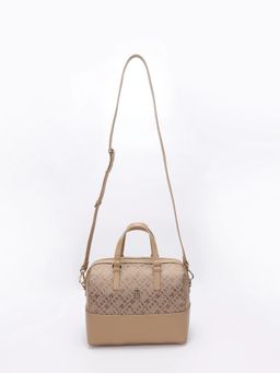 Tommy Hilfiger - Logo Khaki Pu Handbag with Detachable Strap